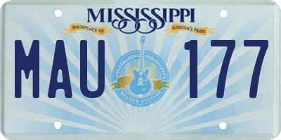 MS license plate MAU177