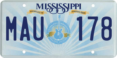 MS license plate MAU178