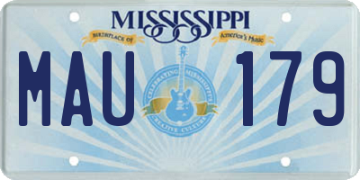 MS license plate MAU179