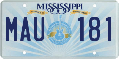 MS license plate MAU181