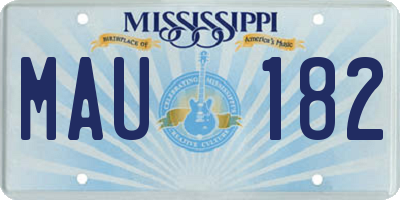 MS license plate MAU182