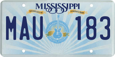 MS license plate MAU183
