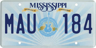 MS license plate MAU184