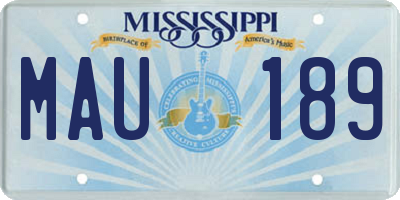 MS license plate MAU189