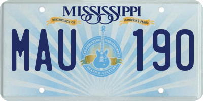 MS license plate MAU190