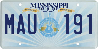 MS license plate MAU191