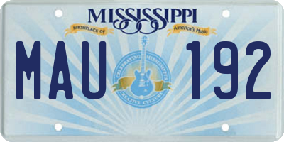 MS license plate MAU192