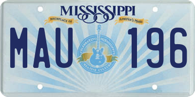MS license plate MAU196