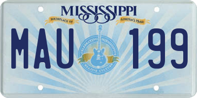 MS license plate MAU199