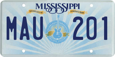 MS license plate MAU201
