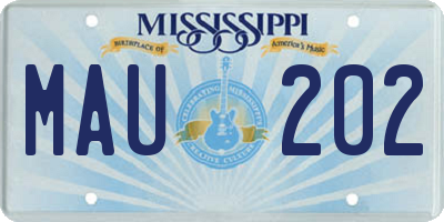 MS license plate MAU202