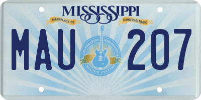 MS license plate MAU207