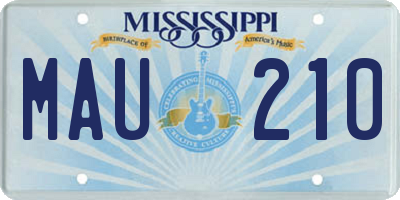 MS license plate MAU210