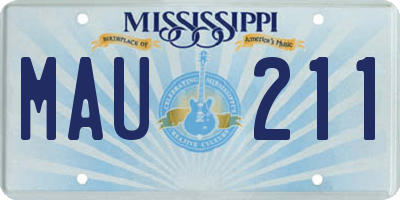 MS license plate MAU211