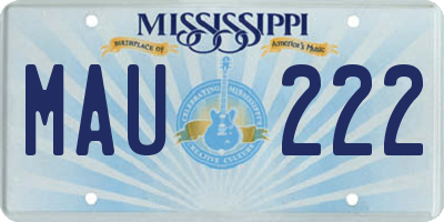 MS license plate MAU222