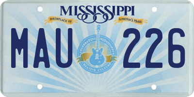 MS license plate MAU226