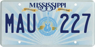 MS license plate MAU227