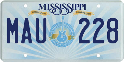 MS license plate MAU228