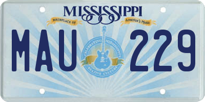 MS license plate MAU229