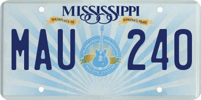 MS license plate MAU240