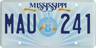 MS license plate MAU241