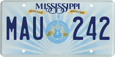 MS license plate MAU242