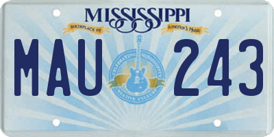 MS license plate MAU243