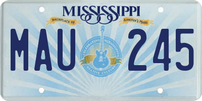 MS license plate MAU245