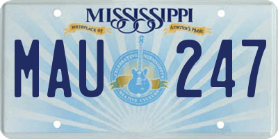 MS license plate MAU247