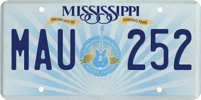 MS license plate MAU252