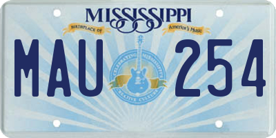 MS license plate MAU254