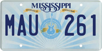 MS license plate MAU261