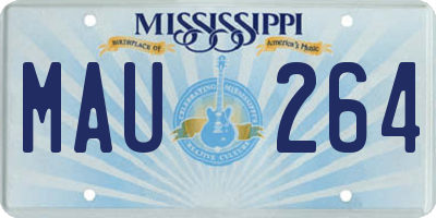 MS license plate MAU264