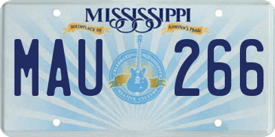 MS license plate MAU266