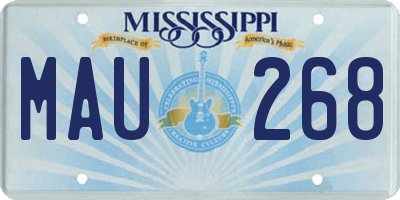 MS license plate MAU268