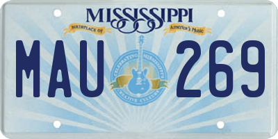 MS license plate MAU269