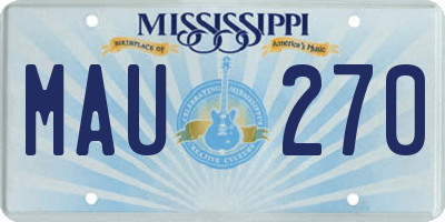 MS license plate MAU270