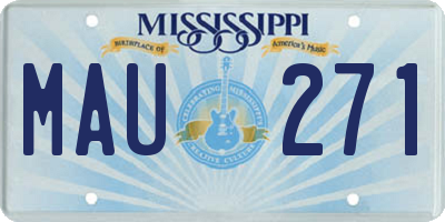 MS license plate MAU271