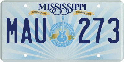 MS license plate MAU273