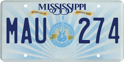 MS license plate MAU274