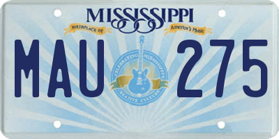 MS license plate MAU275