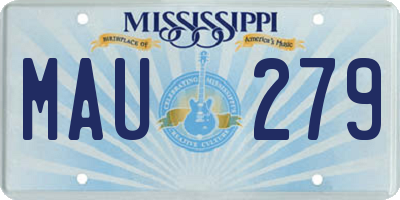 MS license plate MAU279