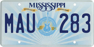 MS license plate MAU283