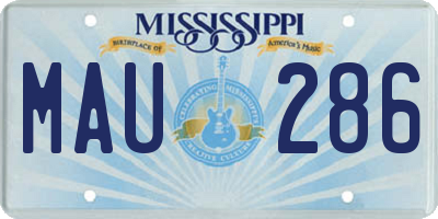 MS license plate MAU286