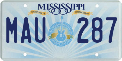 MS license plate MAU287