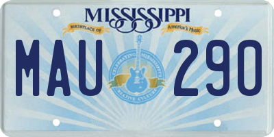 MS license plate MAU290