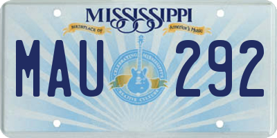 MS license plate MAU292