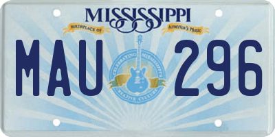 MS license plate MAU296