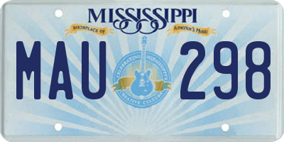 MS license plate MAU298