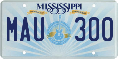 MS license plate MAU300